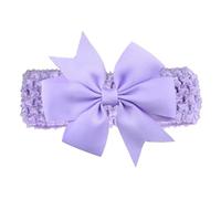 Diadema infantil hecha a mano con lazos de cinta de grosgrain con cola de milano, bandas elásticas for el pelo de ganchillo de Color sólido for niñas(8)