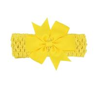 Diadema infantil hecha a mano con lazos de cinta de grosgrain con cola de milano, bandas elásticas for el pelo de ganchillo de Color sólido for niñas(10)