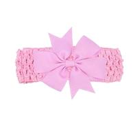 Diadema infantil hecha a mano con lazos de cinta de grosgrain con cola de milano, bandas elásticas for el pelo de ganchillo de Color sólido for niñas(17)