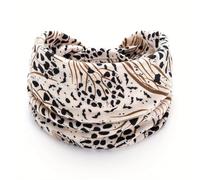 Diadema Invierno 1 unidad de diadema deportiva con estampado leopardo - Goma elástica ancha nudo y absorbente del sudor Diadema Para NiñAs(Khaki)