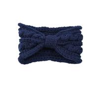 Diadema Invierno 2 diademas cálidas de invierno, orejeras punto for mujer, diadema térmica con lazo trenzado for deportes y esquí Diadema Para NiñAs(Dark blue)