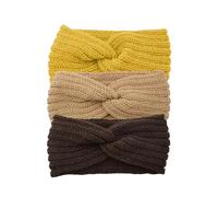 Diadema Invierno 3 Diademas De Invierno For Mujer, Cálidas Y Resistentes Al Frío. Accesorios For El Cabello Con Cintas Gruesas For Las Orejas Diadema Para NiñAs(Coffee colour+Camel colour+Yellow)