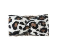 Diadema Invierno Diadema de invierno moderna y cálida con estampado leopardo cruzado for mujer, hecha a mano, turbante elástico ancho nudo, accesorio for el cabello Diadema Para NiñAs(Color 01)