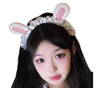 Diadema Lagomorph decorada con encaje y tela ventilada, ideal para incidentes formales, de lo contrario, para el día a día, elegante adición de cabello para mujeres