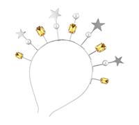 Diadema lateral fina brillante con decoración de perlas de estrella de aleación, aro único para el pelo para mujer, novia, boda, fiesta