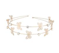 Diadema lateral fina con diamantes de imitación brillantes con forma de mariposa, luna y estrella, para mujer, boda, fiesta