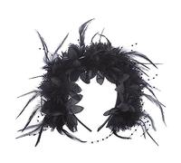 Diadema lateral fina de flores de imitación para Halloween, aro de pelo para mujer, boda, fiesta, peinado, ligero