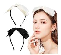 Diadema Lazo para Mujer, 2 Piezas, Tejido, Estilo Kawaii