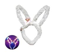 Diadema LED de felpa con luz para Pascua, diadema LED brillante