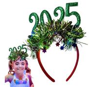 Diadema LED genérica 2025, diadema feliz año nuevo 2025 | diadema LED Bopper, diadema con lentejuelas Happy New Year, peinado de traje para niñas y mujeres, accesorios de fotos