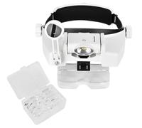 Diadema LED recargable por USB con lupa montada en la cabeza con | Rotación de múltiples lentes para leer, reparación de joyas, tareas de detalle de pasatiempos