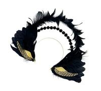 Diadema ligera y cómoda con plumas góticas para disfraces y fiestas temáticas