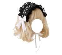 Diadema Lolita de encaje negro, accesorio gótico for el cabello de sirvienta, horquilla for mujer, tocado for niñas for fiesta de cosplay.(White)