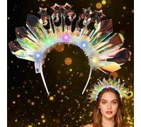 Diadema luminosa, diadema LED para mujer, colorida, luminosa, para festival, tocado brillante, carnaval, fiesta, coronas, accesorios para el pelo para mujer, Año Nuevo, carnaval, boda, decoración