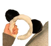 Diadema Maquillaje Diadema de felpa con orejas Panda for mujer, soporte for el pelo for lavar la cara, diademas peludas, accesorios for cabello maquillaje aro for cabeza dibujos animados(Color2)