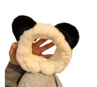 Diadema Maquillaje Diadema de felpa con orejas Panda for mujer, soporte for el pelo for lavar la cara, diademas peludas, accesorios for cabello maquillaje aro for cabeza dibujos animados(Color1)