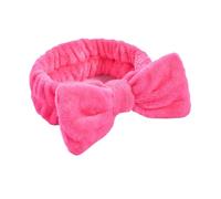 Diadema Maquillaje Diademas con lazo liso for mujer, turbante de lana Coral for maquillaje, lavado cara, for la cabeza, accesorios toalla(Rose Red)