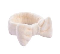 Diadema Maquillaje Diademas con lazo liso for mujer, turbante de lana Coral for maquillaje, lavado cara, for la cabeza, accesorios toalla for el cabello for niña, diademas for(Beige)