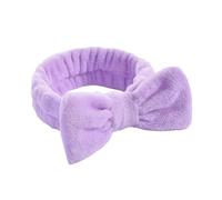 Diadema Maquillaje Diademas con lazo liso for mujer, turbante de lana Coral for maquillaje, lavado cara, for la cabeza, accesorios toalla(Purple)