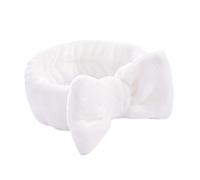 Diadema Maquillaje Diademas con lazo liso for mujer, turbante de lana Coral for maquillaje, lavado cara, for la cabeza, accesorios toalla(White)
