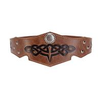 Diadema medieval de cuero en relieve ajustable, diadema circular para Halloween, cosplay, disfraz de hombre, accesorio medieval