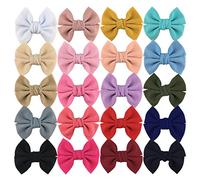 Diadema Mujer 10 unids/lote 4.5 "Grandes arcos de cabello de tela de waffle for niñas Accesorios de moda dulces populares Bowknot Boutique Weave Wear Auriculares Diadema(Mixed color,With clip)