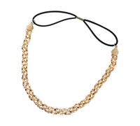 Diadema multiusos de cadena de metal hueca, elegante, tocado, pulsera o bolso para varias ocasiones, tocado de cadena trenzada