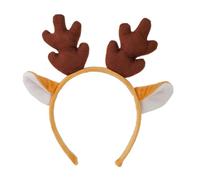Diadema navideña de felpa con cuernos de reno festivo para todas las edades, elástica, antideslizante, decoración de fiestas, pelo D