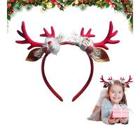 Diadema Navideña Decorativa De Astas - Lindo Tocado De Diadema, Diadema De Astas De Reno | Diadema De Astas De Alce Para Disfraz De Tela Con Accesorios De Disfraz, Banda De Astas De Vida Silvestre