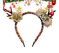 Diadema navideña para gatos, banda elástica iluminada para perros - Diademas LED con forma de reno para animales domésticos - Para decoración de fotos navideñas fiestas