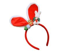 Diadema Navideña y Adorable Tocado de Peluche Animal Navideño | Tocado Orejas Conejito con Diseño Muñeca y Bolas Para Mujeres Cosplay Disfrazarse Disfraz Fotomatón Invierno