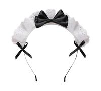 Diadema negra con lazo de encaje para mujeres y niñas, anime, cosplay, cinta con lazo, diadema femenina para mujer, accesorios para el cabello, accesorios para el cabello para fiestas, cuidado del