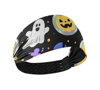 Diadema negra con purpurina mística de Halloween antideslizante para mujer, diademas elásticas para uso diario, yoga, correr, gimnasio