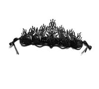 Diadema negra de moda decorada con cintas y cuentas de cristal para varias ocasiones, diadema de medianoche