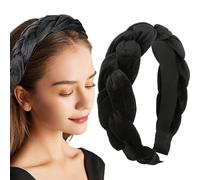 Diadema Negra, Diadema Para Mujer, Diadema, Diadema Negra Para Mujer, Diadema Acolchada, Diadema De Terciopelo, Diadema Trenzada, Accesorios Para El Cabello De Moda Para Mujer Y Mujer