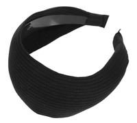 Diadema negra extra ancha 3.1 para mujer, diseño cómodo de punto elástico antideslizante, fabricada con poliéster y resina, perfecta para maquillaje y uso diario