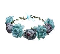 Diadema Niña Corona Flor Coronas de perlas Guirnalda floral playa boda rosas imitación románticas Diadema flores(Color20)