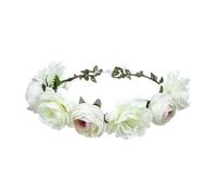 Diadema Niña Corona Flor Coronas de perlas Guirnalda floral playa boda rosas imitación románticas Diadema flores(Color17)