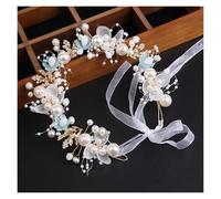 Diadema Niña Corona Flor Diadema con perlas for el día del niño, accesorios dulces for actuación de niña, regalo flores cinta(Color 02)