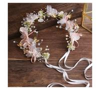 Diadema Niña Corona Flor Diadema nupcial for niñas, tocado de cristal con perlas imitación, corona flores, guirnalda for la cabeza, diademas boda for el cabello(Color 04)