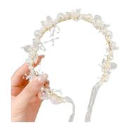 Diadema Niña Corona Flor Diademas de princesa for niñas, aro pelo con perlas florales, accesorios for herramientas peinado, suministros for fiestas(Big Gold)