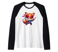 Diadema Ninja Fox Star Rojo Karate Camiseta Manga Raglan