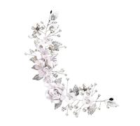 Diadema Novia Boda 2 uds tocado nupcial novia perla flor peine lateral for el cabello mujeres tocado de boda horquillas for el cabello accesorios de boda Para Decorar(Silver)