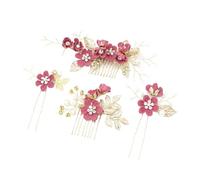 Diadema Novia Boda Accesorios nupciales for el cabello for mujer, tocado de perlas y flores, tocado de boda for fiestas de compromiso Para Decorar(Peach)