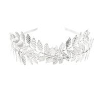 Diadema Novia Boda Tocado de novia brillante for boda, peineta for novia, diadema con rama de hoja, tocado de corona for novia, diadema de boda, joyería Para Decorar(Silver style C)