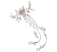 Diadema Novia Boda Tocado de novia, Tiaras nupciales de perlas de cristal, diademas for dama de honor, enredadera for el pelo de Diamante for accesorios de boda Para Decorar(Silver)