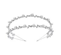 Diadema nupcial radiante, elegante diadema de novia con diamantes de imitación y perlas para bodas y eventos con estilo.
