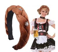 Diadema Oktoberfest para mujer, elegante y cómoda, tirolesa con edelweiss, diadema para traje regional para Wiesn & Volksfest (marrón, talla única)