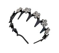 Diadema ondulada | Diadema rizada con piedra de diamantes de imitación | Sostiene los pelos destacados Accesorios cómodos para el cabello para adultos, adolescentes, niñas, entrenamiento de ducha