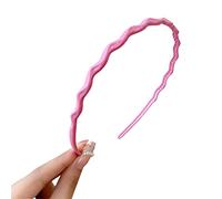Diadema ondulada para niños, cinta para la cabeza para niñas, cinta de color caramelo, diadema fina, no deslizante, aro de pelo de plástico